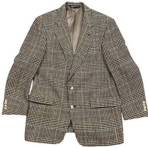 Vintage Austin Reed Wool Blazer 42R Glen Plaid Sport Coat USA - READ HOLE
